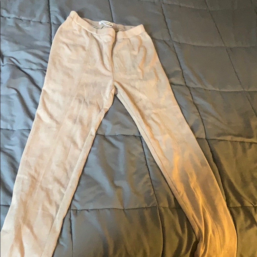 Faux suede leggings- 90% polyester 10% spandex